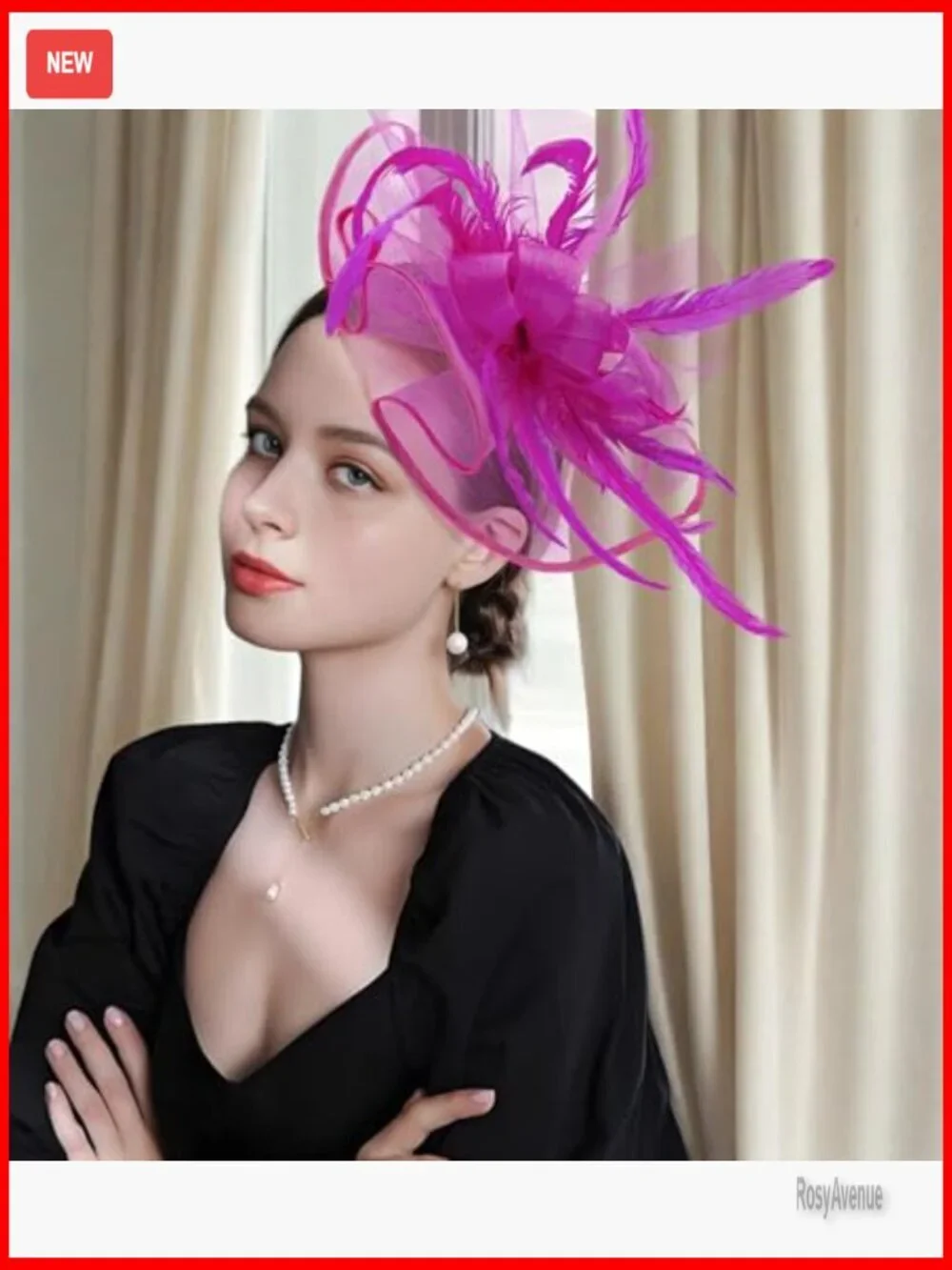 Feather Fascinator Headpiece for Derby Wedding Cocktail Tea Party